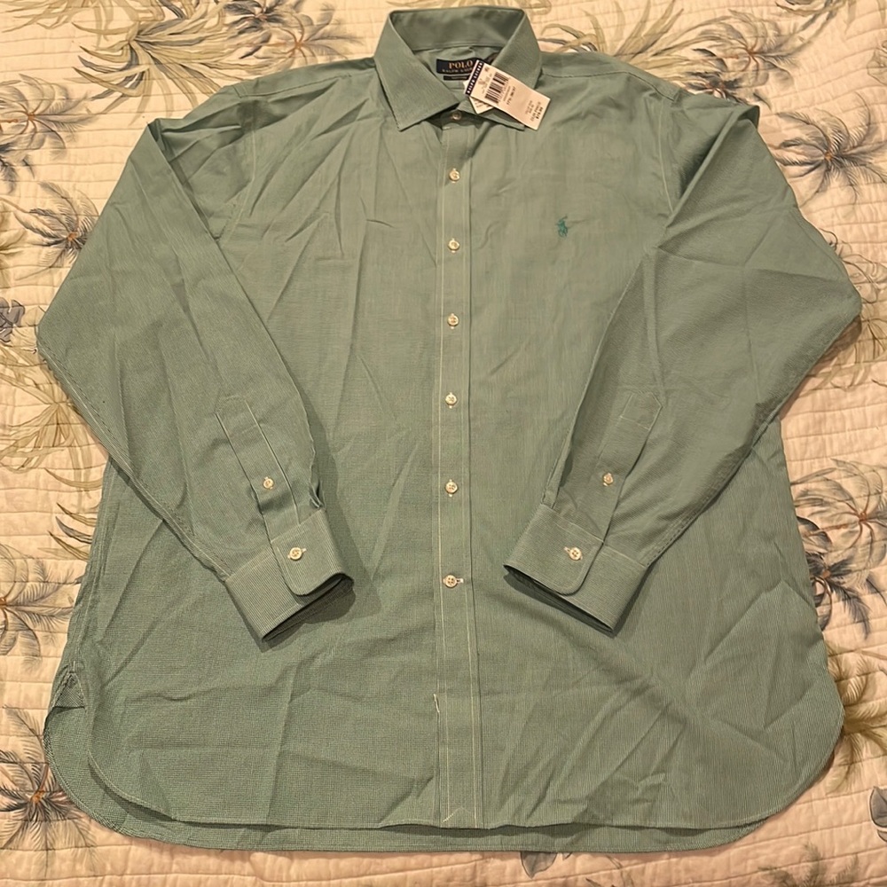 Ralph Lauren Mens Easy Care Long Sleeve Plaid Dress Shirt